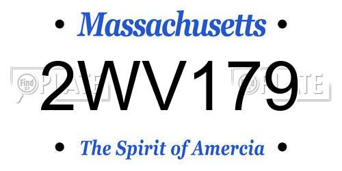 2WV179 Massachusetts License Plate