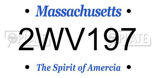 2WV197 Massachusetts License Plate