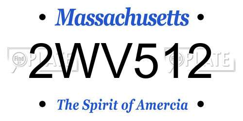 2WV512 Massachusetts License Plate
