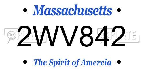 2WV842 Massachusetts License Plate