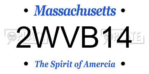 2WVB14 Massachusetts License Plate