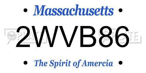 2WVB86 Massachusetts License Plate