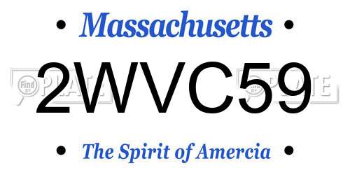 2WVC59 Massachusetts License Plate