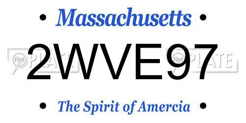 2WVE97 Massachusetts License Plate