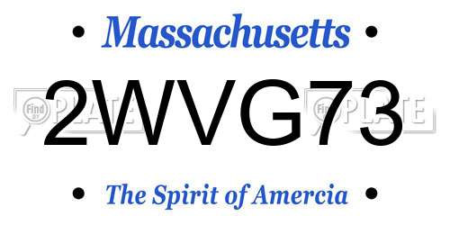 2WVG73 Massachusetts License Plate