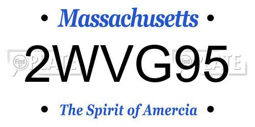 2WVG95 Massachusetts License Plate