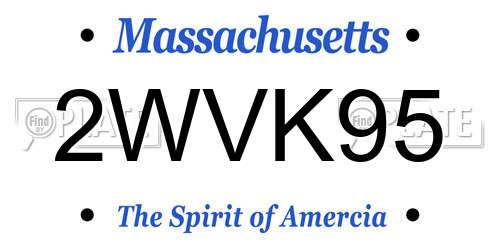 2WVK95 Massachusetts License Plate