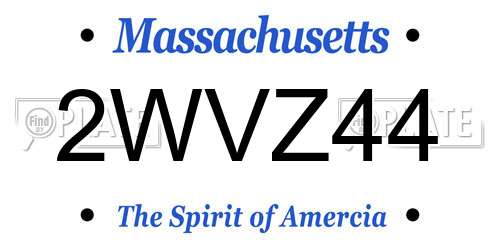 2WVZ44 Massachusetts License Plate