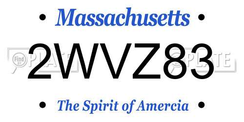 2WVZ83 Massachusetts License Plate