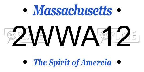 2WWA12 Massachusetts License Plate
