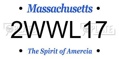 2WWL17 Massachusetts License Plate
