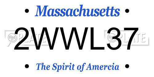 2WWL37 Massachusetts License Plate