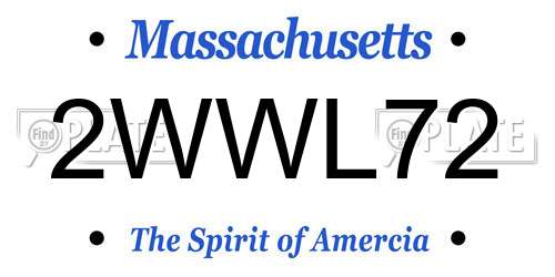 2WWL72 Massachusetts License Plate