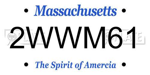 2WWM61 Massachusetts License Plate