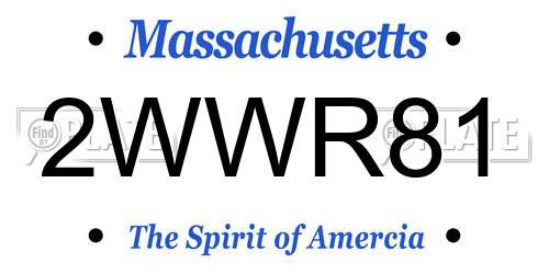 2WWR81 Massachusetts License Plate