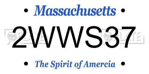 2WWS37 Massachusetts License Plate