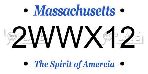 2WWX12 Massachusetts License Plate