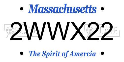 2WWX22 Massachusetts License Plate
