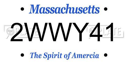 2WWY41 Massachusetts License Plate