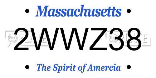 2WWZ38 Massachusetts License Plate