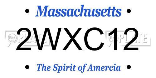 2WXC12 Massachusetts License Plate