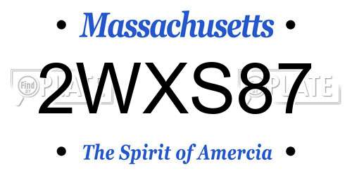 2WXS87 Massachusetts License Plate