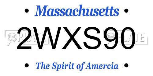 2WXS90 Massachusetts License Plate