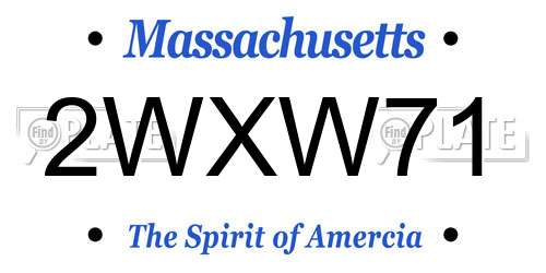 2WXW71 Massachusetts License Plate