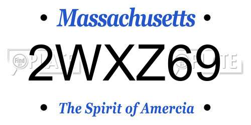 2WXZ69 Massachusetts License Plate