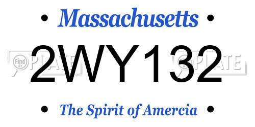 2WY132 Massachusetts License Plate
