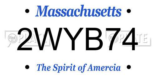 2WYB74 Massachusetts License Plate