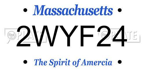 2WYF24 Massachusetts License Plate