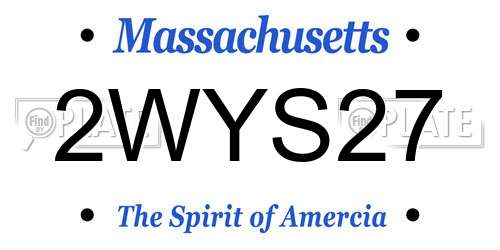 2WYS27 Massachusetts License Plate