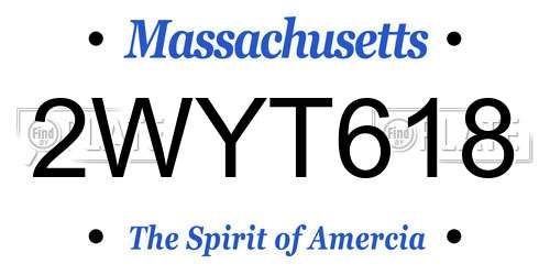 2WYT618 Massachusetts License Plate