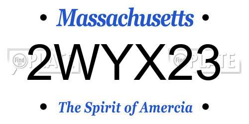 2WYX23 Massachusetts License Plate