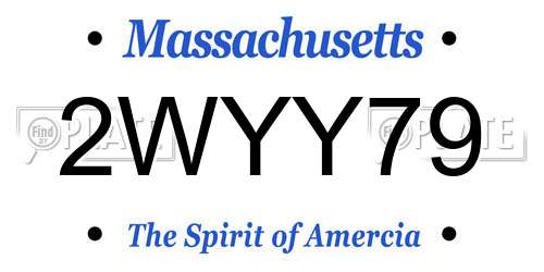 2WYY79 Massachusetts License Plate