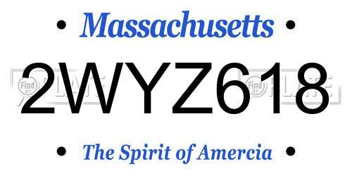 2WYZ618 Massachusetts License Plate