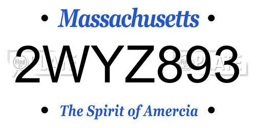 2WYZ893 Massachusetts License Plate