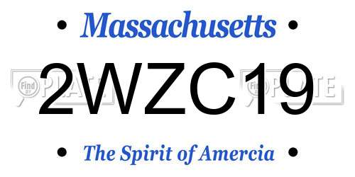 2WZC19 Massachusetts License Plate