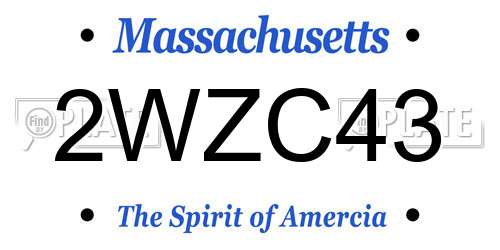 2WZC43 Massachusetts License Plate