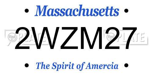 2WZM27 Massachusetts License Plate