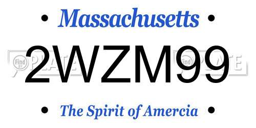 2WZM99 Massachusetts License Plate