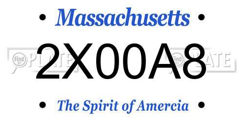 2X00A8 Massachusetts License Plate