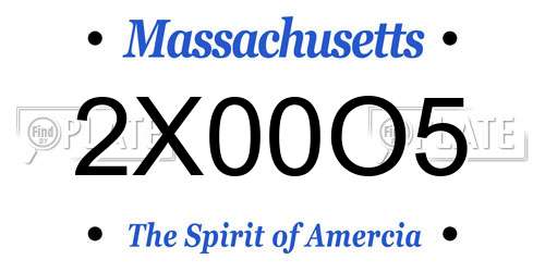 2X00O5 Massachusetts License Plate