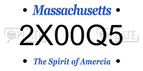 2X00Q5 Massachusetts License Plate