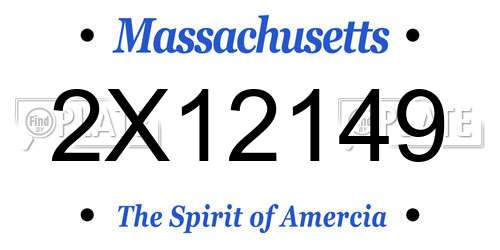 2X12149 Massachusetts License Plate