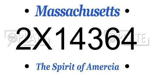 2X14364 Massachusetts License Plate