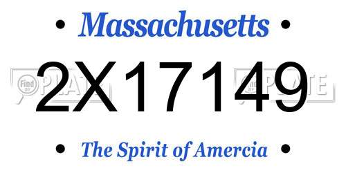 2X17149 Massachusetts License Plate