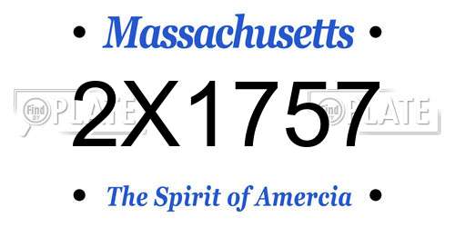 2X1757 Massachusetts License Plate