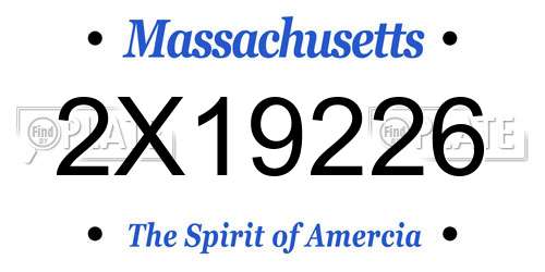 2X19226 Massachusetts License Plate